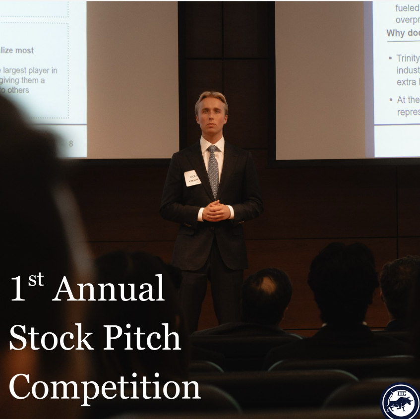 Student presenting at 1st Annual Stock Pitch Competition